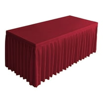 Solid Color Conferences Table Skirt Proof Decorative Polyester Tablecloth Wrinkle Ruffled Banquet Wedding