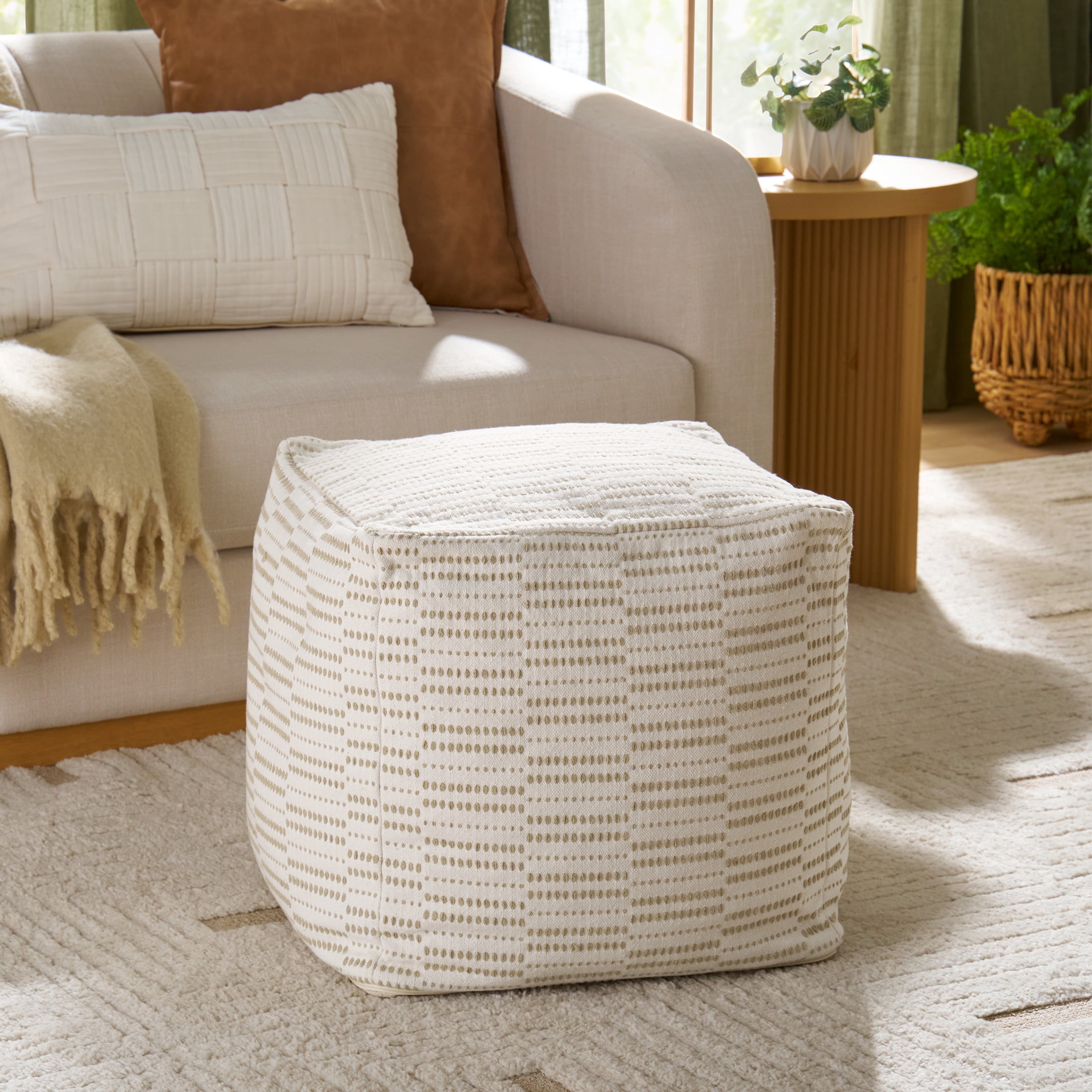 Better Homes & Gardens Taylor Cotton Pouf Cover