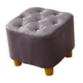 thumbnail image 4 of Reposapiés pequeño portátil con asiento acolchado y taburete otomano estable, taburete cuadrado para pies Púrpura, 4 of 9