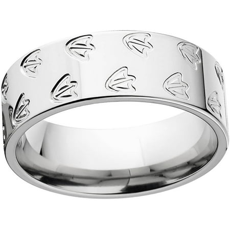 Men's Duck Track 8mm Stainless Steel Wedding Band with Comfort Fit Design