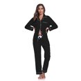 thumbnail image 3 of ANLIQI Women's 100% Cotton Long Sleeve Pajama Sets Button Down Notched Collar Sleepwear Soft Lounge Pjs with Pockets (Black,S), 3 of 7