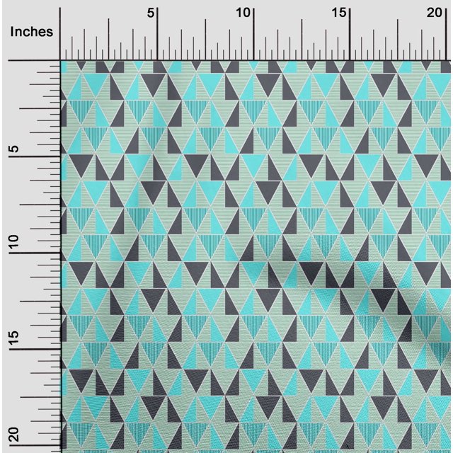 oneOone Tissu Viscose Georgette Imprimé Géométrique Triangle Tissu de Couture BTY 42 Pouces de Large