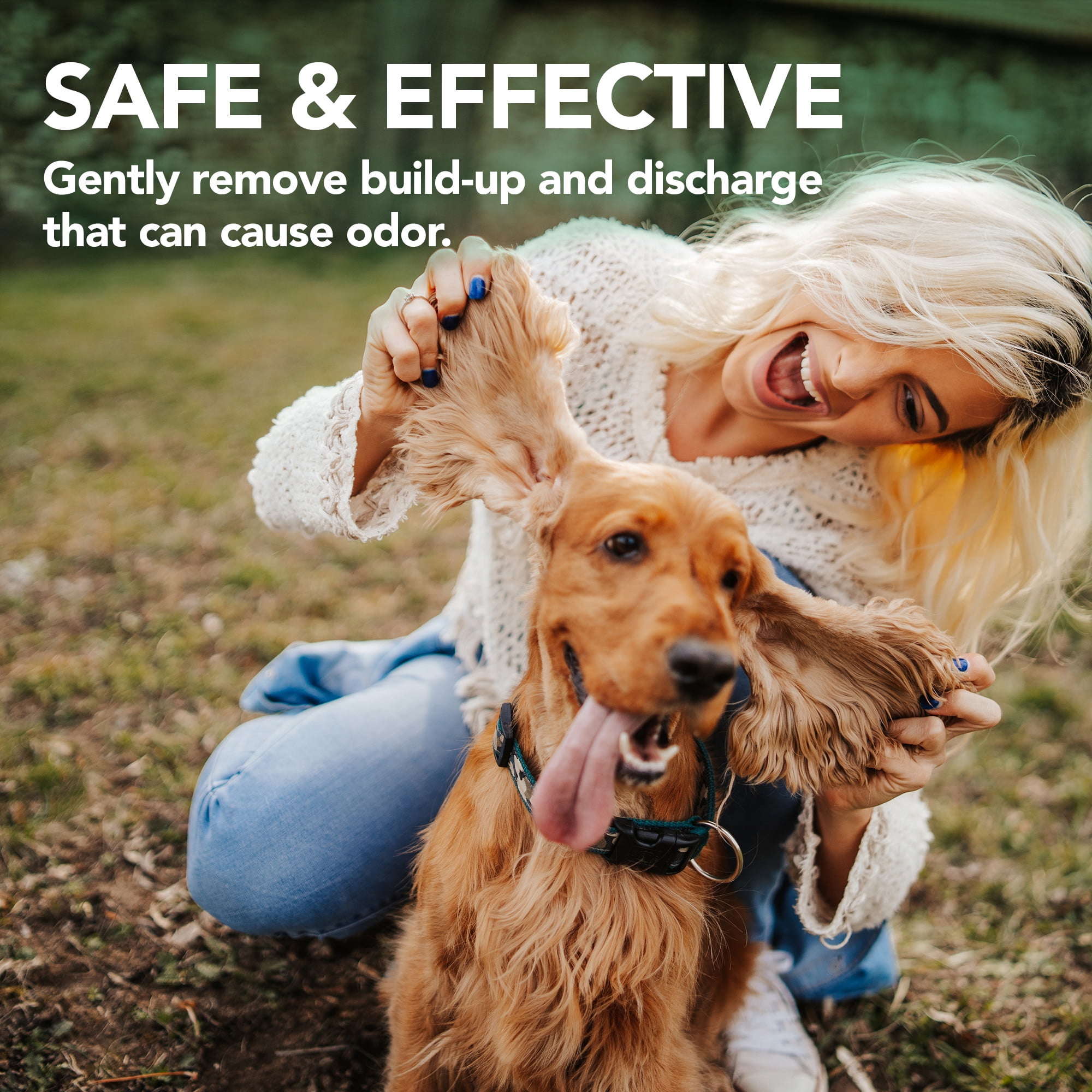 Vet's Best Ear Cleansing Relief Finger Wipes for Dogs - 50 Disposable Wipes