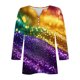 thumbnail image 5 of Camisetas de Manga Corta para las Mujeres, Estampado 3/4 Manga Cuello Redondo Superior, Moda Tela de Imitación Casual, 5 of 7
