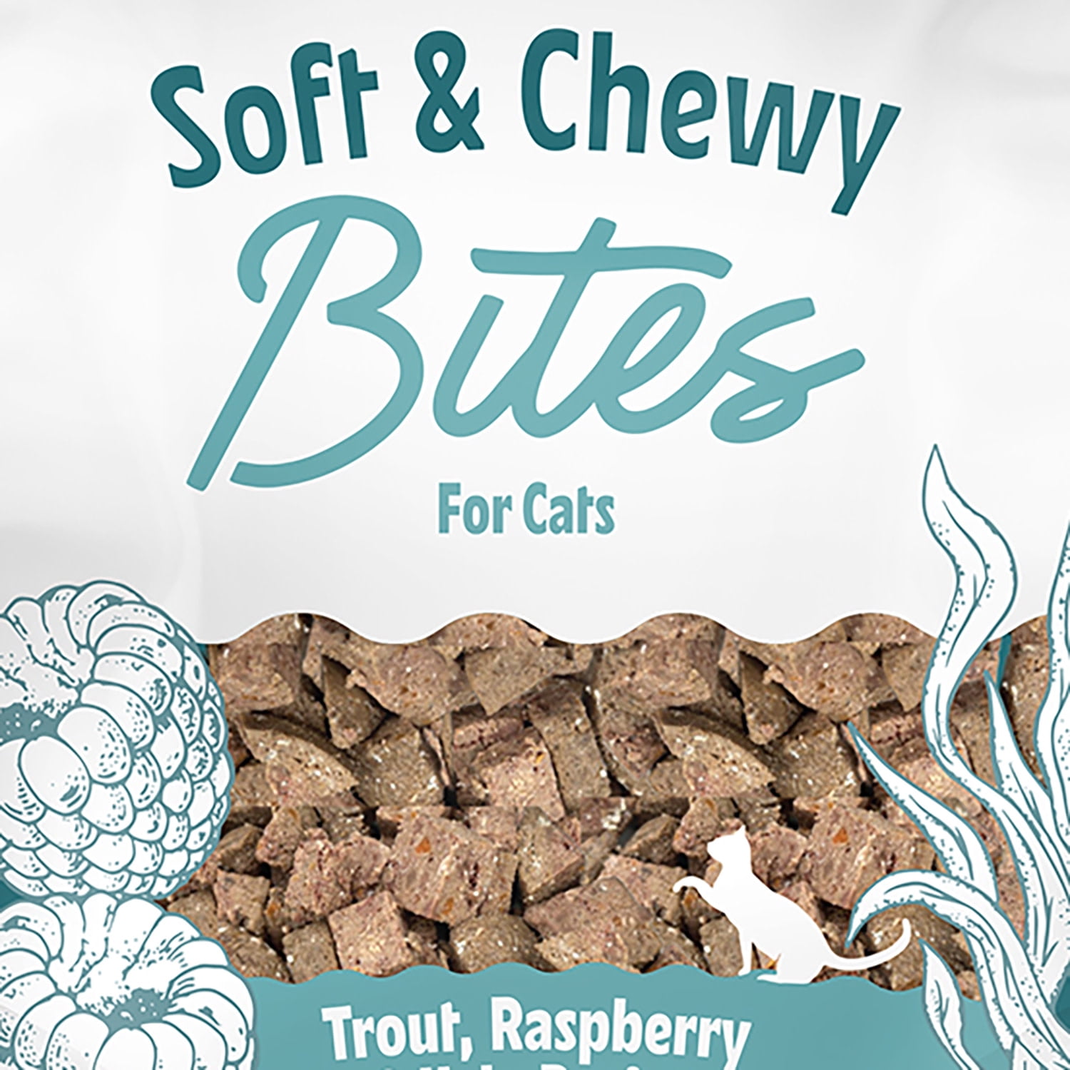 Icelandic+ Soft & Chewy Bites - Trout, Raspberry & Kelp - 1.8oz Cat Treats, 70% Meat & Fruit, Air-Dried, Limited Ingredients, Pet Snack, Grain Free
