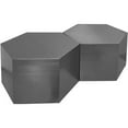 thumbnail image 1 of Meridian Furniture Hexagon Brushed Chrome 2 Piece Modular Coffee Table, 1 of 3