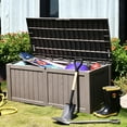 thumbnail image 7 of 120 Gallon Waterproof Deck Box Patio Furniture Organization Container with Lockable Lid, Resin Outdoor Storage Box for Garden, Yard, Poolside, Gray, 7 of 7