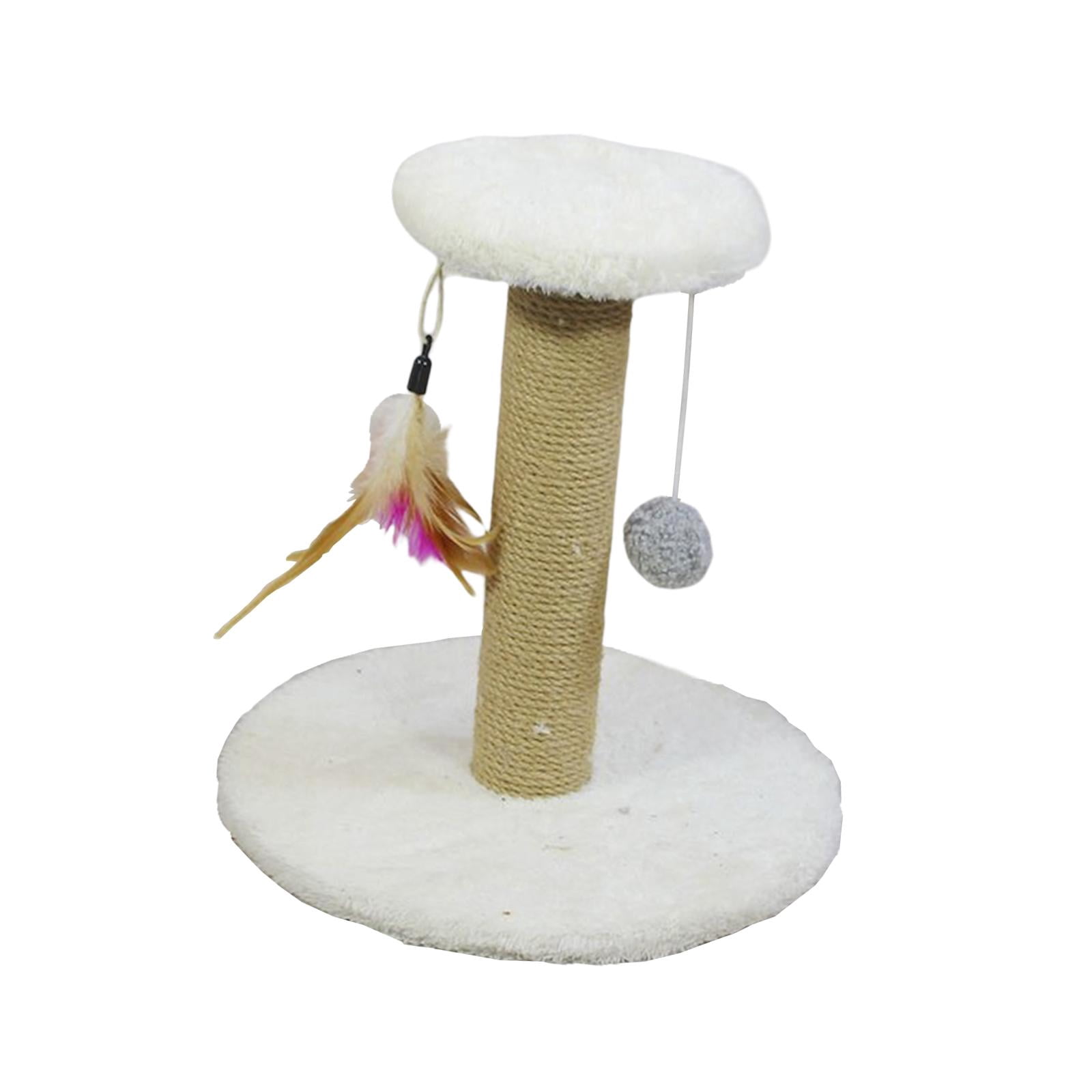 Fzaqwen Cat Scratching Post Cat Scratcher Scratch Post Interactive Toy Cat Gift Climbing Round White