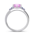 thumbnail image 4 of 2.15 T.C.W Round Cut Pink Sapphire & Blue Sapphire Gemstone Trendy Engagement Ring for her Solid 14K White Gold Size 5.5 by Diamond-Capitals, 4 of 7