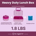 thumbnail image 6 of Bento Lunch Box 1283ML/ 43 oz, 3 Compartment Lunch Box with 391 ML/ 13 oz Thermal Food Jar and Ice Pack, Airtight Bento Box, Removable Tray and Handle, BPA-Free and Food-Safe Materials(Light Orchid), 6 of 10