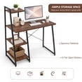 thumbnail image 4 of 39.5" Computer Desk with Shelves and 3-Tier Storage Bookshelf, Laptop PC Work Table Writing Desk for Small Spaces, Brown, 4 of 9