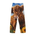 thumbnail image 3 of Lsque Cloud Sky Sunflower Cow Print Men's Pajama Pants, Lounge Pant - Comfortable Home Wear,Elastic Waistband, Stylish Design-X-Large, 3 of 9