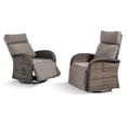 thumbnail image 4 of OPOHORO 59" Outdoor Wicker Swivel Chaise Lounge Set of 2 with Adjustable Backrest and Cushion, Gray Patio Recliner for Poolside or Backyard, 4 of 11