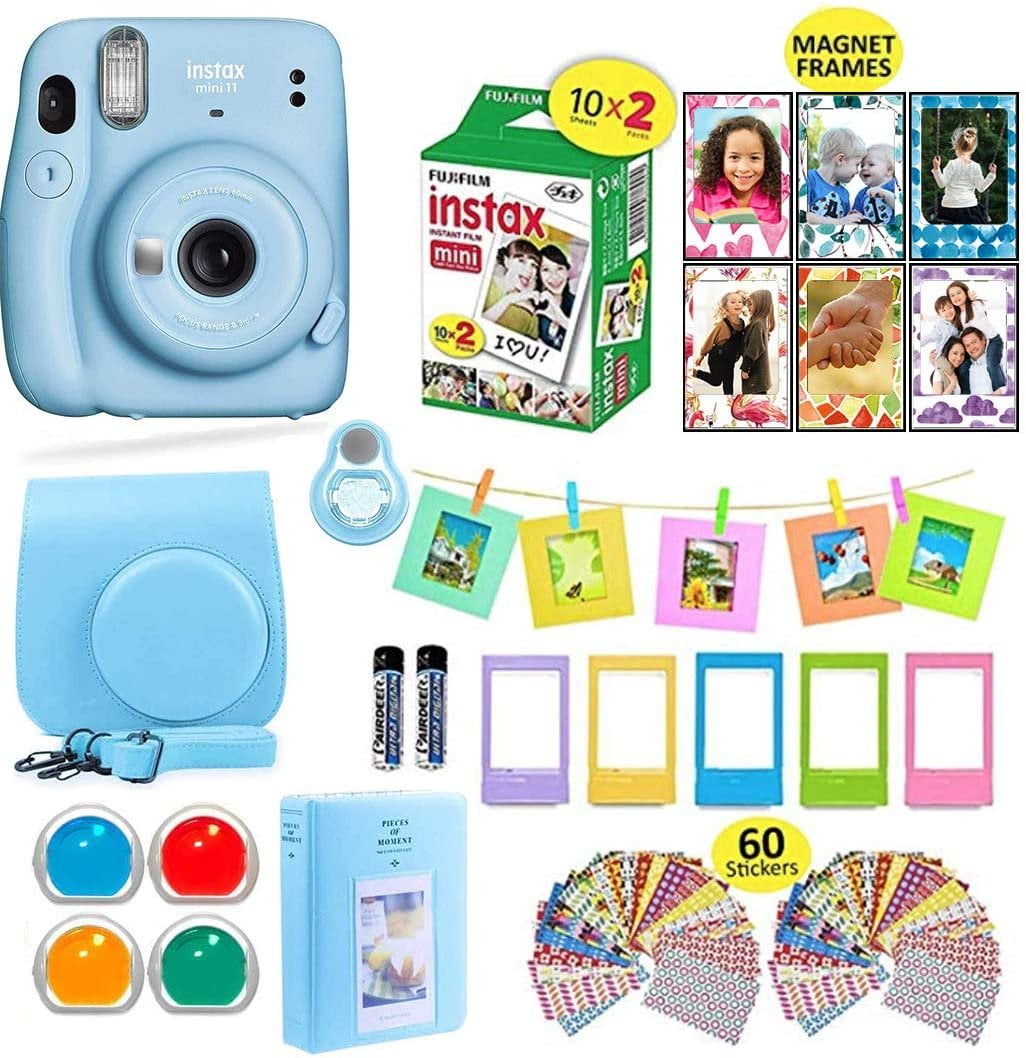 Color Filters Shutter Compatible Carrying Case 20 Sheets Fujifilm Instax Mini 11 Instant Camera Ice White Assorted Frames + Shutter Accessories Bundle Photo Album Fuji Film Value Pack 
