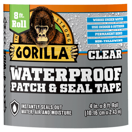 TWO (2) Gorilla Glue Clear Waterproof Patch and Seal Tape  8 Foot Roll