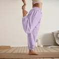 thumbnail image 4 of Women's Athletic Sweatpants Wide Leg Cuffed Hem Drawstring Waist Side Pockets Soft Gym Workout Joggers, 2XL, 4 of 5