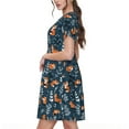 thumbnail image 2 of Balery cute fall fox Vestidos sueltos de manga corta para mujer, vestidos de verano 2025, vestidos casuales de corte A con vuelo., 2 of 6