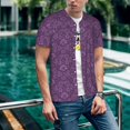 thumbnail image 6 of KLL Retro Florals Purple for Men's Baseball Shirts,Short Sleeve Casual Shirts Button Down Shirt for Men Beach Summer Wedding Shirt-XX-Large, 6 of 7