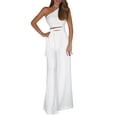 thumbnail image 1 of QTBIUQ Été Femmes Solide Sans Bretelles Bandage Pantalon Jambe Large Longue, 1 of 6