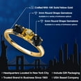 thumbnail image 2 of Gem Stone King 10K Yellow Gold Yellow Citrine and Black Sapphire Engagement Ring for Women | 1.83 Cttw | Round 5MM | Gemstone November Birthstone | Size 5, 2 of 6