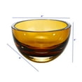 thumbnail image 4 of 6" Mouth Blown European Made Lead Free Amber Crystal Bowl, 4 of 4
