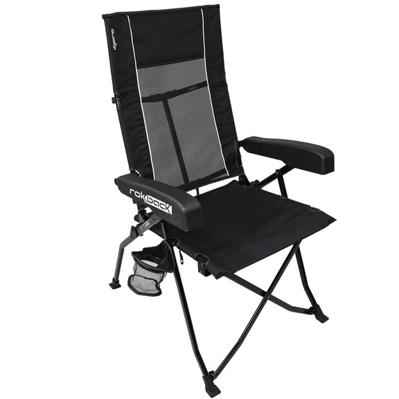 Kijaro Rok-Back Apex Rocking Camping Chairs with Carry Bag, Vik Black