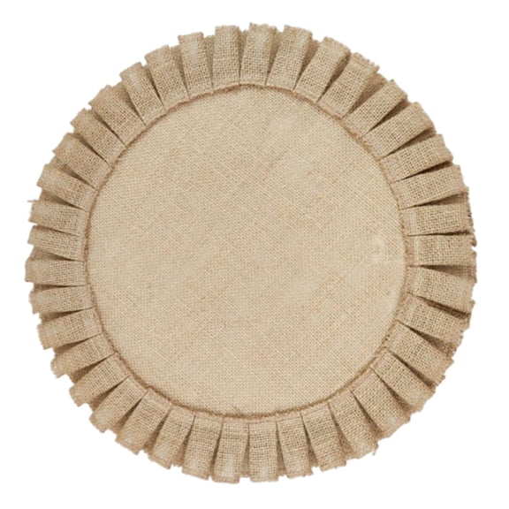 WEIOUKC 13-Inch Burlap Round Braided Placemats Set, Heat Resistant Natural Farmhouse Table Mat for Thanksgiving Dining Kitchen