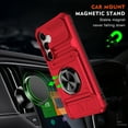 thumbnail image 2 of Armor Case for Samsung Galaxy A16 5G with Hidden Credit Card Slot [360° Rotatable Ring Holder Stand Magnetic Kickstand][Support Car Mount]Shockproof Phone Case For Samsung Galaxy A16 5G,Red, 2 of 7