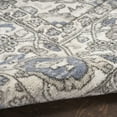 thumbnail image 2 of 5' X 7' Blue and Ivory Medallion Power Loom Distressed Area Rug, 2 of 11