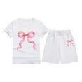 thumbnail image 3 of Gaexia Girls Summer Outfits Size 6 Floral Print Shorts Outfits Clothes Cotton Outfits Short T-Shirt Shorts Set 2 Piece Clothes Set Toddler Girls, 3 of 3