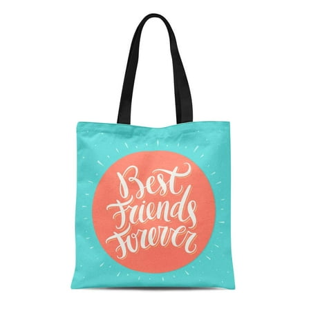 KDAGR Canvas Tote Bag Day Best Friends Forever Bff Brotherhood Friendship Fun Greeting Durable Reusable Shopping Shoulder Grocery