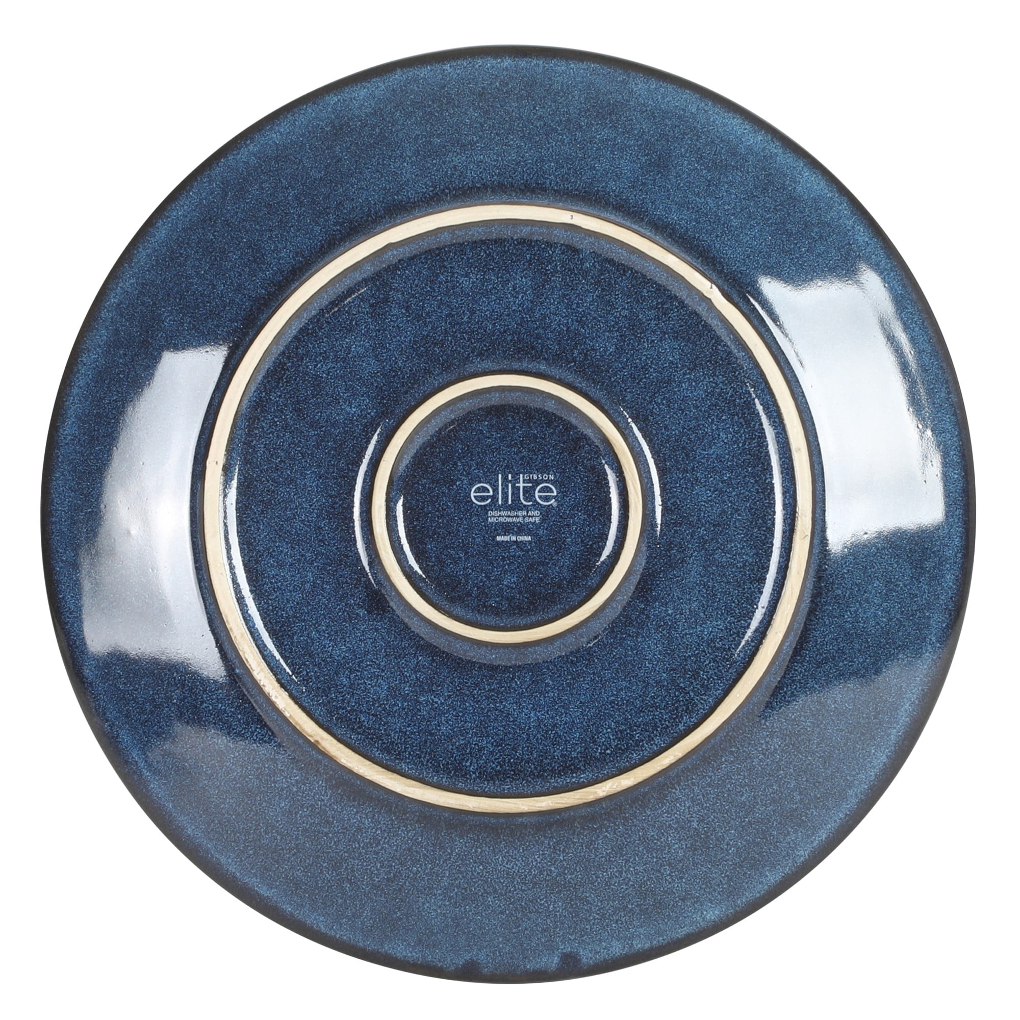 Gibson Elite Midnight Lune 12-Piece Cobalt Blue Stoneware Dinnerware Set
