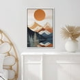 thumbnail image 3 of IDEA4WALL Framed Canvas Print Wall Art Sunrise Pine Tree Forest Mountain Range Landscape Nature Wilderness Illustrations Decorative Bohemian Watercolor Mid-Century For Home - 24"x36" White, 3 of 5