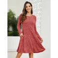 thumbnail image 5 of VEPKUL Womens Casual Plus Size Sweater Dresses 5XL, Long Sleeve Fall Dresses Crew Neck Tunic Dress with Pockets, 5 of 9