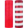 thumbnail image 1 of XINQIHANG 2 Rolls Decor Mesh Poly Ribbons 10 Inch x 30 Feet Each Roll Metallic Foil Mesh Ribbon Christmas Tree Decorative Mesh Red and White Rolls for Xmas Wreaths,Swags and Home Decorating, 1 of 6