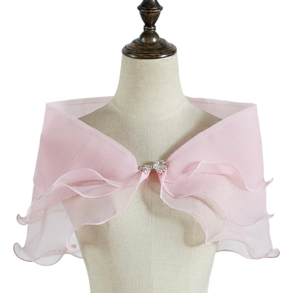 RUISINERY Elegant Bridal Sheer Shawl 3-Layer Shoulder Wrap Lightweight Bridal Shrug Tops for Wedding Dress Arm Coverage Up