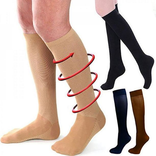 Miracle Copper Men Woman Anti-Fatigue Graduated Copper Compression Socks  Pain Ache Relief Stockings (Small/Medium) 