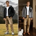 thumbnail image 3 of GINGTTO Men's Winter Softshell Fleece Lined Reversible Bomber Jacket with Detachable HoodGINGTTO Mens Winter Jacket Softshell Fleece Lind with Detatchable Hood，Reversible Bomber Windbreaker for Men, 3 of 7