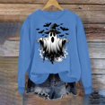 thumbnail image 5 of Frostluinai Womens Crewneck Sweatshirts Spooky Ghosts Pumpkin Graphic Pullover Halloween Party Long Sleeve Fleece Sweat Shirt XS-XXXL, 5 of 6