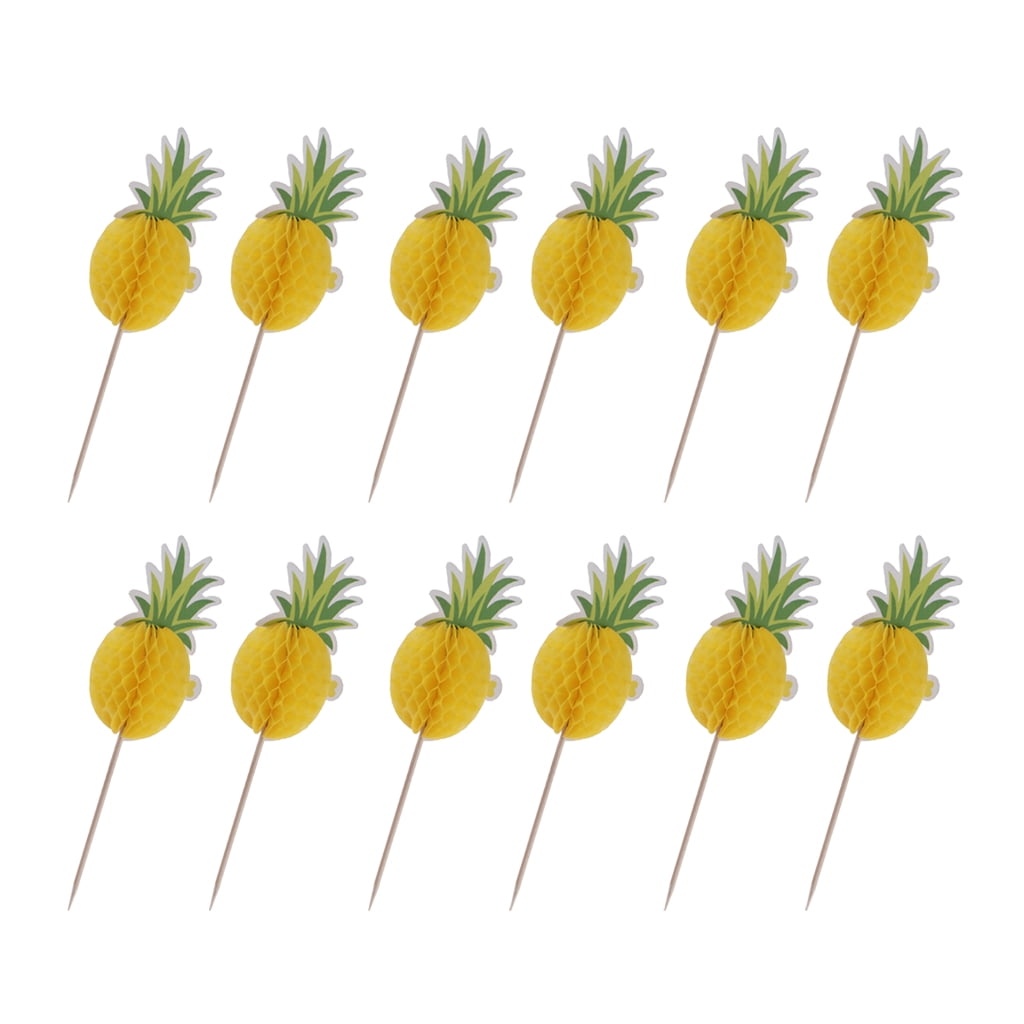 24x Flamingo Pineapple Honeycomb Ball Cupcake Topper Decoración para ...