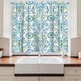 thumbnail image 2 of Ambesonne Oriental Kitchen Curtains, Royal Look Pattern Ethnic, 55"x39", Sea Blue Yellow Green, 2 of 3