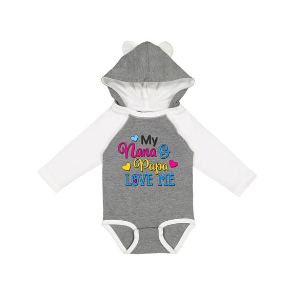 Inktastic My Nana and Papa Love Me with Hearts Boys or Girls Long Sleeve Baby Bodysuit