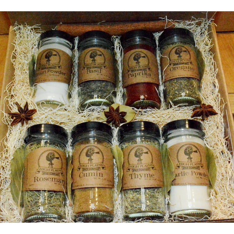 BBQ Rub and Spices Gift Set of 8 ~ Gift Set by High Plains Spice Company ~  Gourmet Meat and Veggie Spice Blends & Rubs For Beef, Chicken, Veggies 