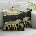 thumbnail image 3 of Black Grey Gold Throw Pillow Covers Gold Foil Stamping Pillow Cases Marble Abstract Decorative Cushion Cases for Sofa Living Room, 3 of 5
