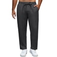 thumbnail image 2 of Blmnix Low Waisted Pants for Men Cotton Pants Comfy Pants Palazzo Baggy Sweatpants Straight-Leg Black Full Mens Casual Pants,XL, 2 of 6