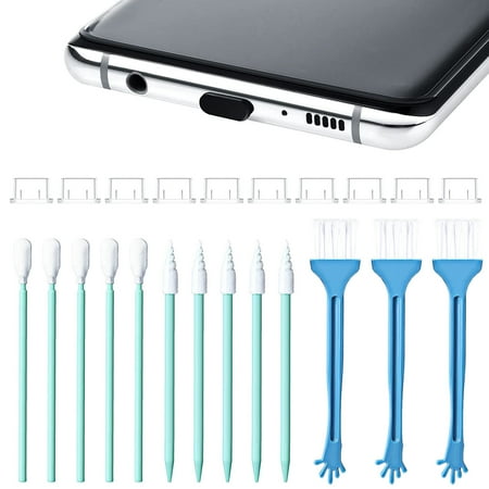 

XIAOFFENN Metal Antidust Plugs Compatible For IPhone Included Phone Port Cleaning Brush Kit Cleaning Brush Tool