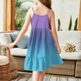 thumbnail image 3 of XADYUY Summer Dress for Girls 10-12 Casual A-Line Spaghetti Strap Cami Dresses Cute Flare Gradient Swing Sundresses for Girls,3-4 Years Purple, 3 of 4