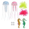 thumbnail image 2 of Decoraciones brillantes para peceras, 6 piezas de adornos brillantes para acuarios, decoraciones artificiales para peceras, accesorios para paisajes de acuarios, salida de alta intensidad Jadeshay  A, 2 of 8