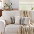 thumbnail image 2 of Striped Linen Textured Throw Pillow Covers 12x20 Inch Set of 2,Boho Decorative Cushion Covers, Neutral Gray Accent Pillowcases for Couch, Sofa, Bed Farmhouse & Modern Living Room Decor, 2 of 7