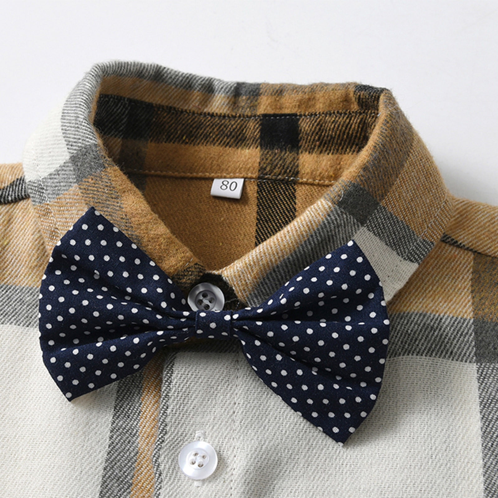 Kids Clothes Boys Bowtie Dress Shirt + Suspender Pants + Bowtie 3 Pieces Formal Clothes Sets Baptism Dress for Boys 4-5 Years